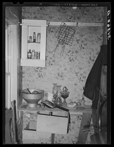 Corner of kitchen in farm home of FSA (Farm Security Administration) client near Bradford, Vermont. Orange County