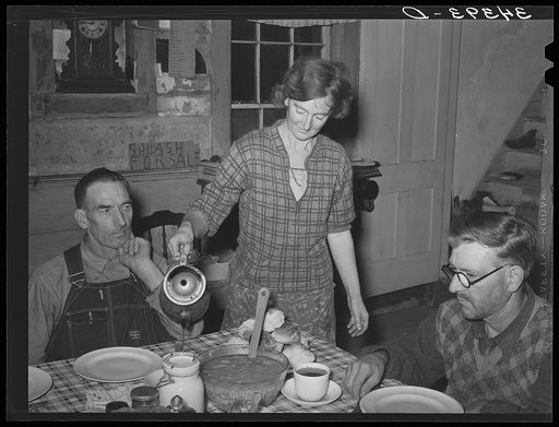 Dinner is ready on a farm in Orange County near Bradford, Vermont