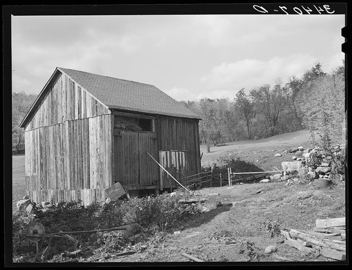 Barnyard on farm in Orange County near Bradford, Vermont