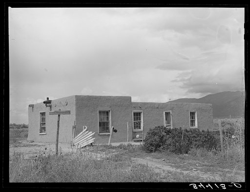 Home of Spanish-American farm family. Taos County, New Mexico
