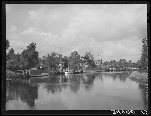 Former main ship channel of the port of Houston, Texas. This is now a yacht pen