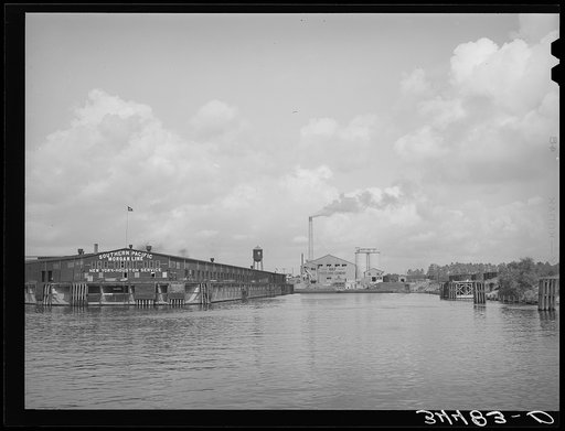 Pier and cement plant. Port of Houston, Texas
