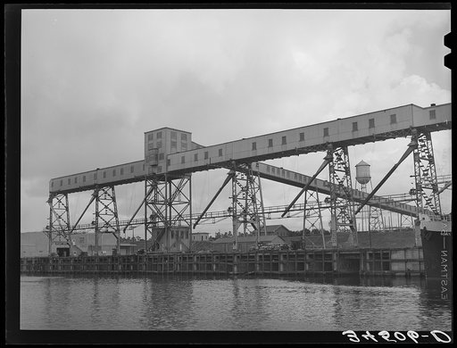 Untitled photo, possibly related to: Loading dock of flour mill. Port of Houston, Texas