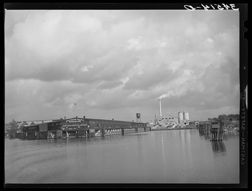 Untitled photo, possibly related to: Pier and cement plant. Port of Houston, Texas
