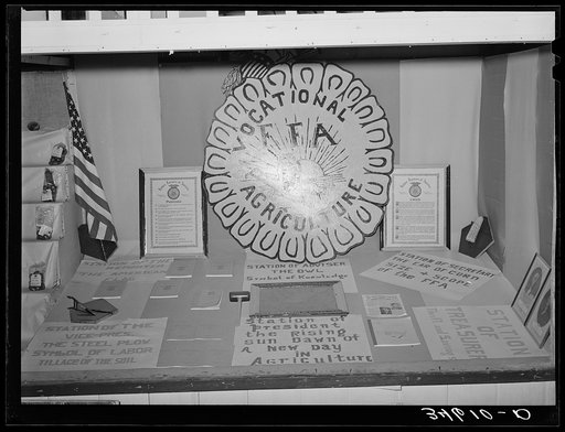 Detail of the Future Farmers of America exhibit at the Gonzales County Fair. Gonzales, Texas