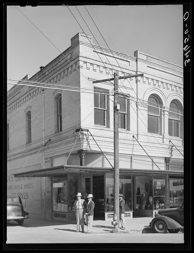 Untitled photo, possibly related to: Street corner. Gonzales, Texas