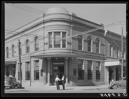 Bank corner. Gonzales, Texas