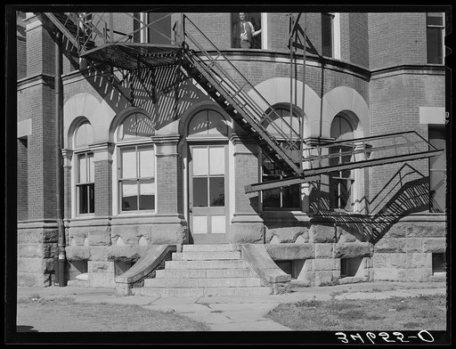 Detail of courthouse. Gonzales, Texas