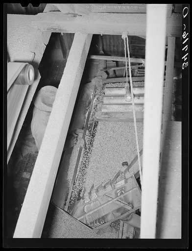 Untitled photo, possibly related to: Peanut grader. Peanut-shelling plant. Comanche, Texas