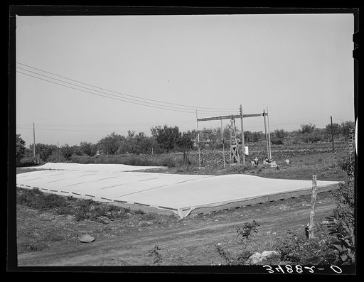 Frame gardens are used by commercial truck farmers in Tom Green County. San Angelo, Texas
