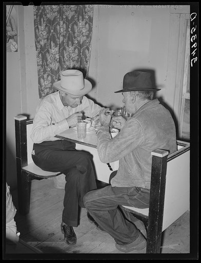 West Texans in eating house. Livestock auction, San Angelo, Texas