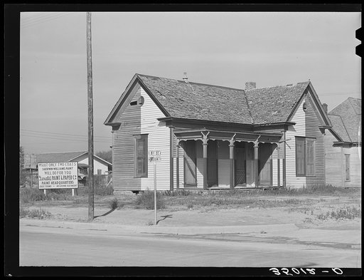 A graphic display of the results of painting a house. San Angelo, Texas