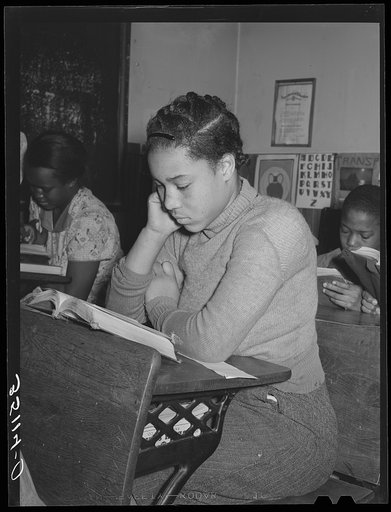 Oldest daughter of Pomp Hall at rural school. Creek County, Oklahoma. See general caption number 23