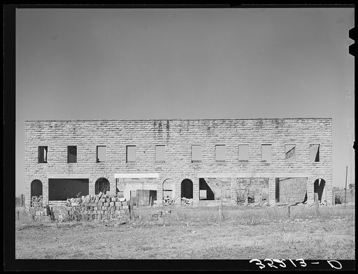 Abandoned building in the oil ghost town of Slick, Oklahoma