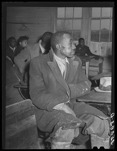 Negro farmer at soil conservation meeting at Vernon, Oklahoma