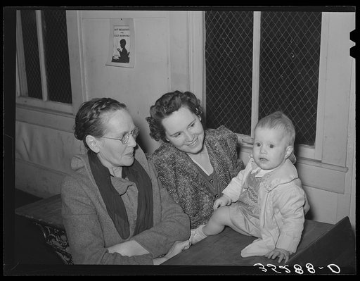 Three-generation pie supper in school house. Muskogee, Oklahoma. See general caption number 24