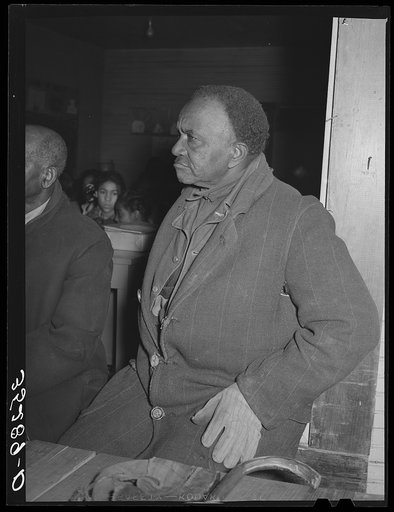 Negro farmer at soil conservation meeting at Vernon, Oklahoma
