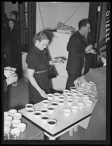 Serving coffee at buffet supper of the Jaycees. Eufaula, Oklahoma. See general caption number 25