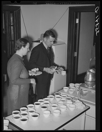 Coffee at the Jaycee buffet supper at Eufaula, Oklahoma. See general caption number 25