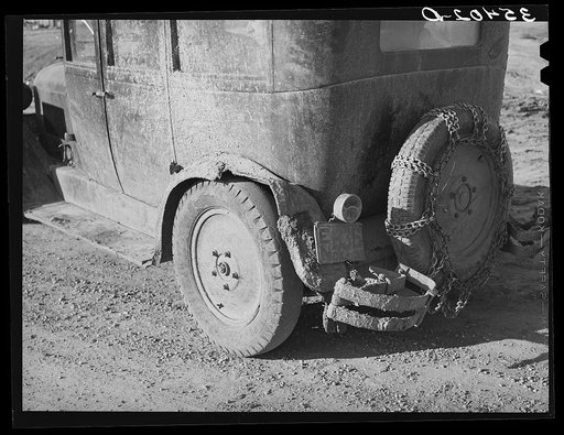 Car of farmer covered with mud. Eufaula, Oklahoma