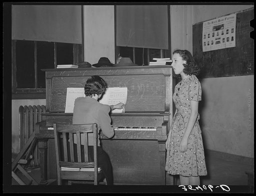 Local singer entertaining at Jaycee buffet supper. Eufaula, Oklahoma. See general caption number 25