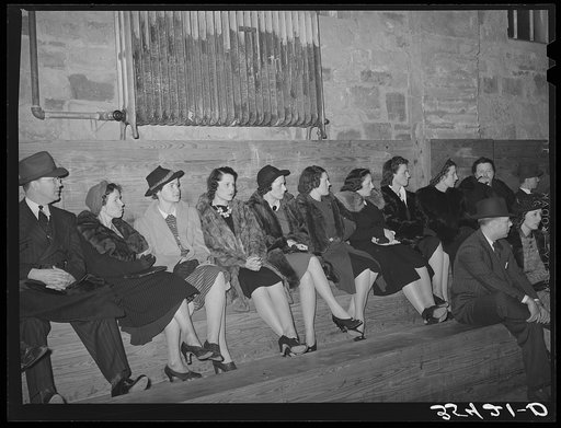 Spectators at basketball game. Eufaula, Oklahoma