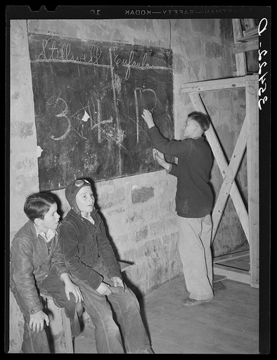 Marking up the score in basketball game between Eufaula and Stillwell high schools. Eufaula, Oklahoma