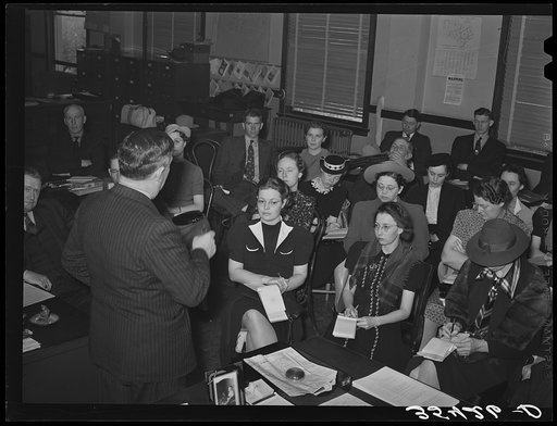 Employees of county offices at a district FSA (Farm Security Administration) meeting