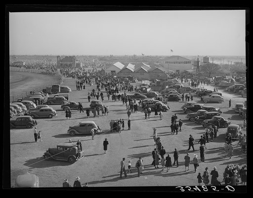 San Angelo Fat Stock Show grounds during the show. San Angelo, Texas