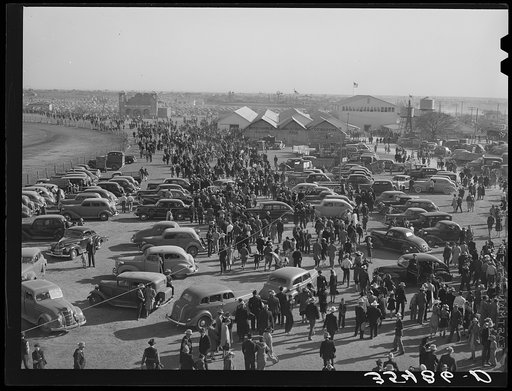 San Angelo Fat Stock Show grounds during show. San Angelo, Texas