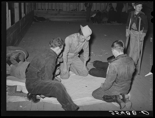 Boys in a crap game at the San Angelo Fat Stock Show. San Angelo, Texas