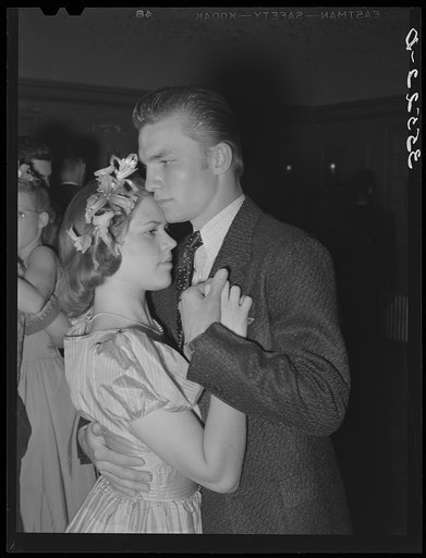 Young couple dancing at the Junior Chamber of Commerce dance during the San Angelo Fat Stock Show. San Angelo, Texas