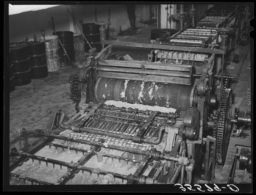 Wool scouring machine at plant in San Marcos, Texas