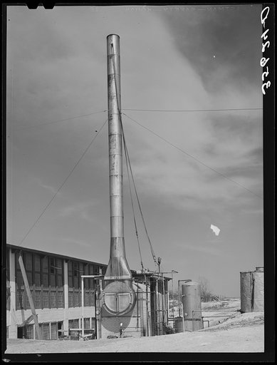 Steam plant at wool scouring plant in San Marcos, Texas