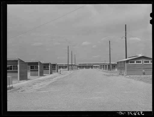 One of the main streets of the migratory labor camp at Sinton, Texas
