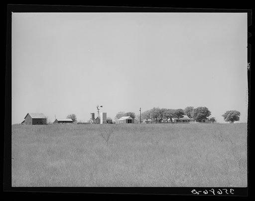 Farmstead in De Witt County, Texas. Cotton is the main crop in this section