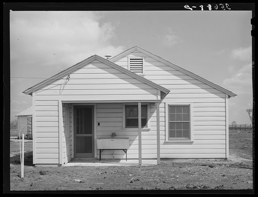 Untitled photo, possibly related to: Detail of house for permanent agricultural worker at migratory labor camp at Robstown, Texas