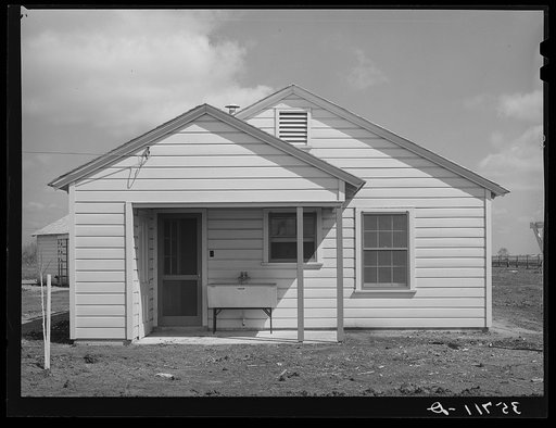 Detail of house for permanent agricultural worker at migratory labor camp at Robstown, Texas