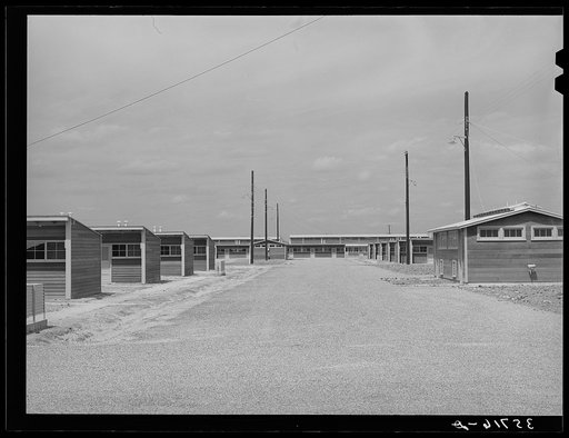 Untitled photo, possibly related to: One of the main streets of the migratory labor camp at Sinton, Texas