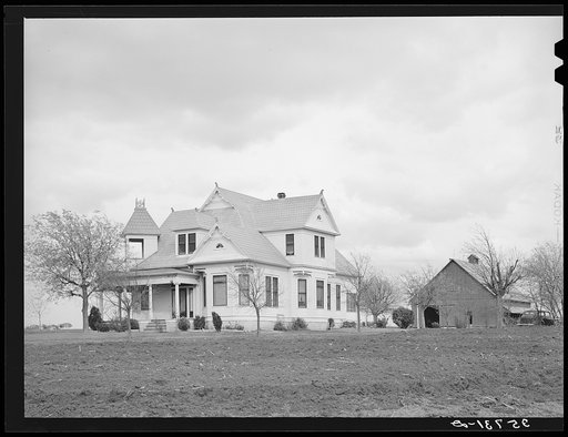 Farmhouse and barn in Travis County, Texas. This is one of the oldest settled sections of Texas