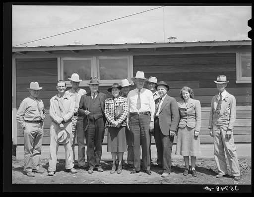 Construction men and staff of the migratory labor camp at Robstown, Texas