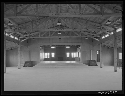 Interior of community building at the migratory labor camp. Sinton, Texas