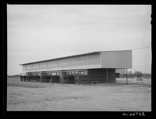 Multi-family unit designed for permanent agricultural workers at the migratory labor camp. Sinton, Texas
