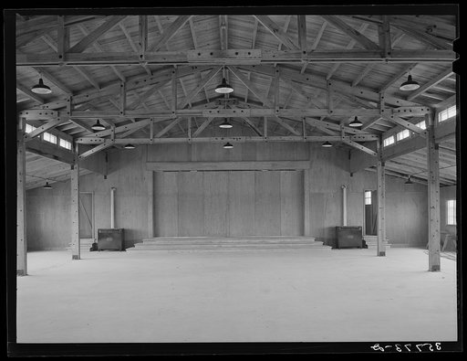 Interior of community building at the migratory labor camp. Sinton, Texas
