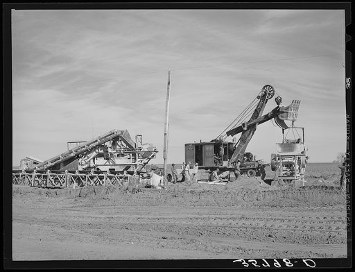 Road construction in Gaines County, Texas
