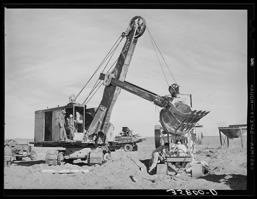 Road construction. Gaines County, Texas