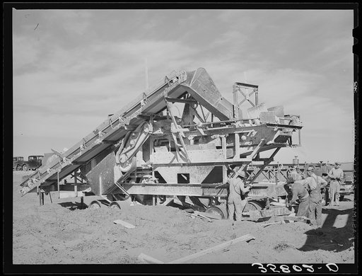 Road construction. Gaines County, Texas