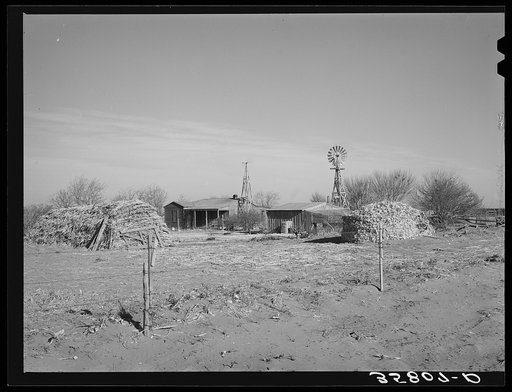 Farmstead in the high plains. Dawson County, Texas