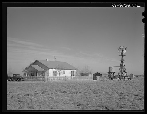 Farmstead in the high plains. Dawson County, Texas