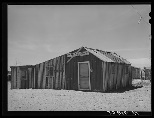 Cot house in the oil town of Hobbs, New Mexico. Hobbs is now experiencing a boom and the cot houses are necessary for the swarms of workers who come in. This is typical of all oil boom towns